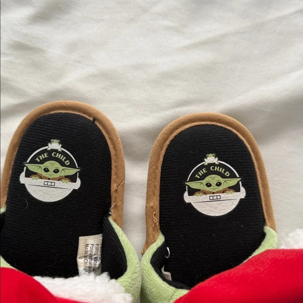 New Green Baby Star Wars Yoda Slippers with Santa Hat